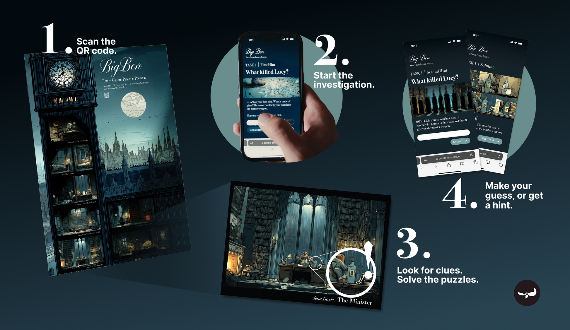 Puzzle poster english. How to